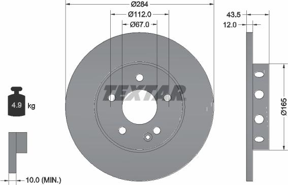 Textar 92059303 - Тормозной диск autospares.lv