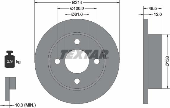 Textar 92059200 - Тормозной диск autospares.lv