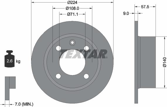 Textar 92059700 - Тормозной диск autospares.lv