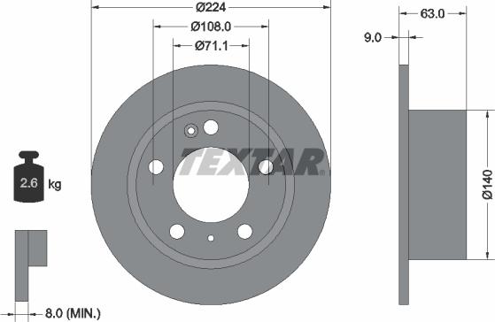 Textar 92054500 - Тормозной диск autospares.lv