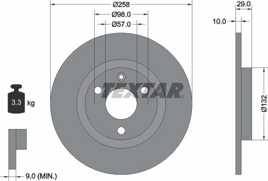 Textar 92054000 - Тормозной диск autospares.lv