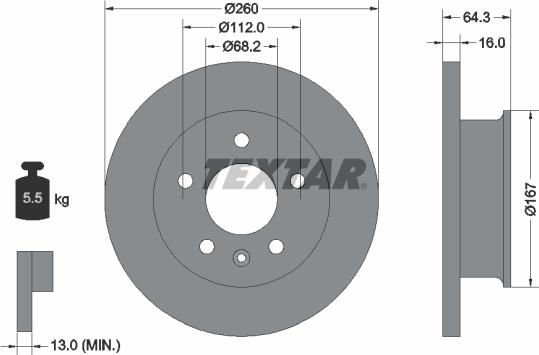 Textar 92055900 - Тормозной диск autospares.lv