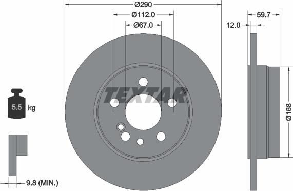 Textar 92056903 - Тормозной диск autospares.lv