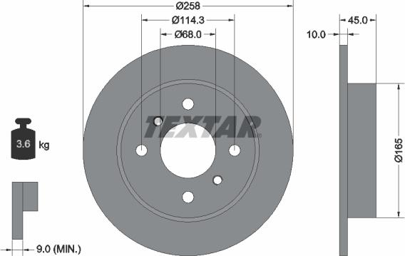 Textar 92056400 - Тормозной диск autospares.lv