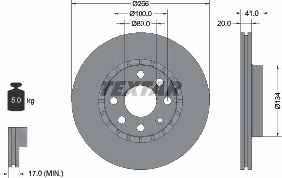 Textar 92056500 - Тормозной диск autospares.lv