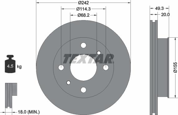 Textar 92056200 - Тормозной диск autospares.lv