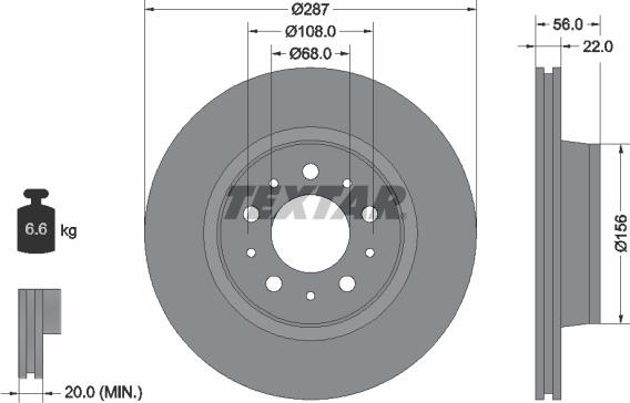 Textar 92051300 - Тормозной диск autospares.lv