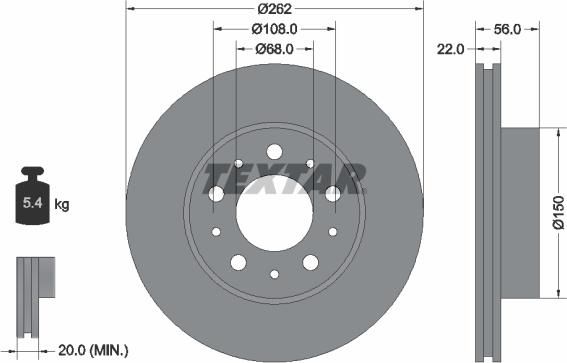 Textar 92051200 - Тормозной диск autospares.lv