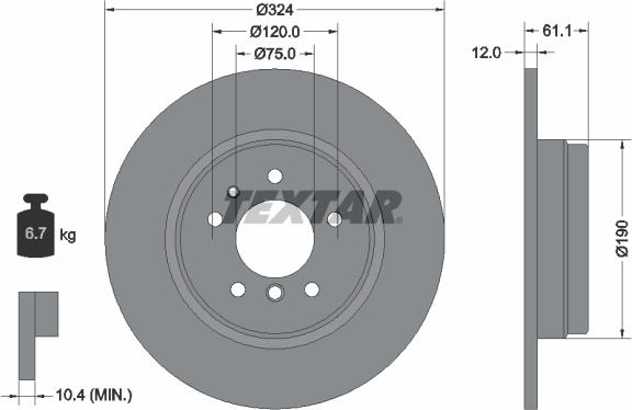 Textar 92058405 - Тормозной диск autospares.lv