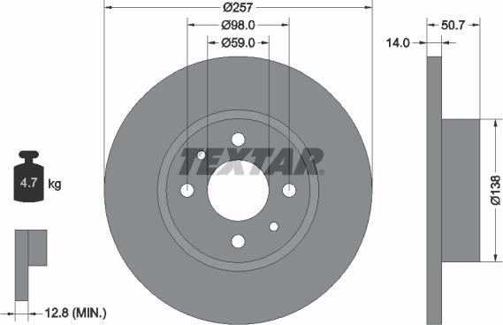 Textar 92053200 - Тормозной диск autospares.lv