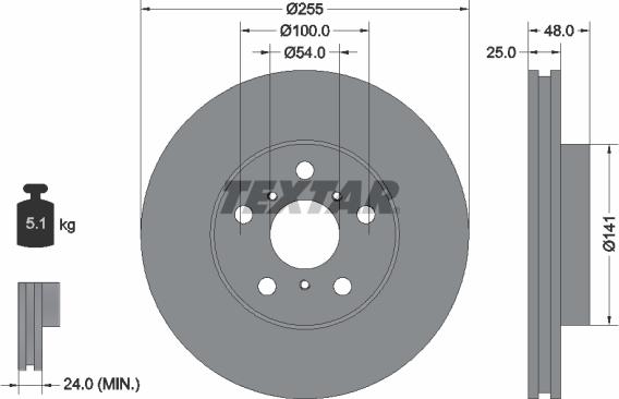 Textar 92052900 - Тормозной диск autospares.lv