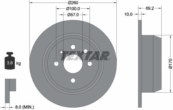 Textar 92057000 - Тормозной диск autospares.lv