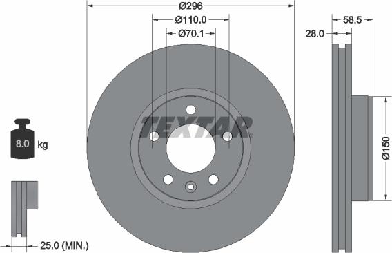 Textar 92057700 - Тормозной диск autospares.lv