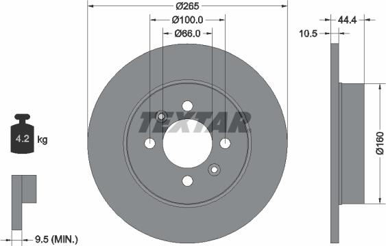 Textar 92064900 - Тормозной диск autospares.lv