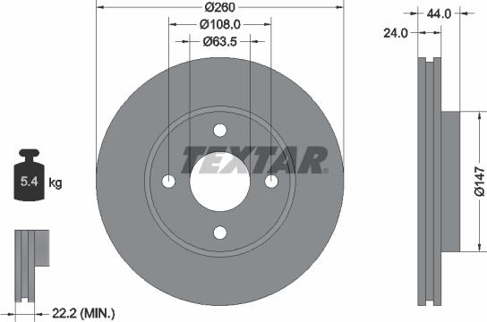 Textar 92064300 - Тормозной диск autospares.lv