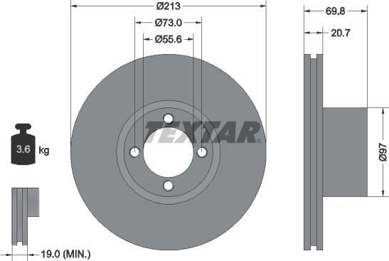 Textar 92064700 - Тормозной диск autospares.lv