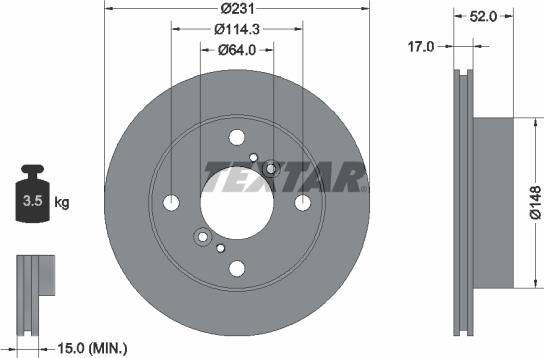 Textar 92065900 - Тормозной диск autospares.lv