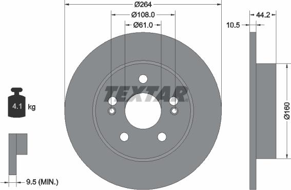 Textar 92065300 - Тормозной диск autospares.lv