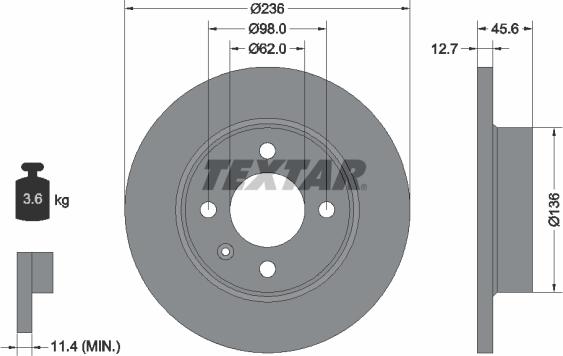 Textar 92065700 - Тормозной диск autospares.lv