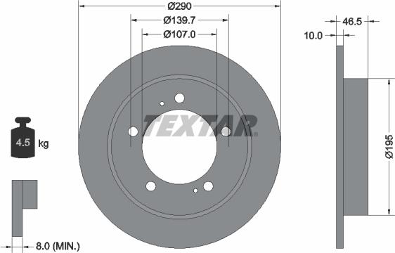 Textar 92066000 - Тормозной диск autospares.lv