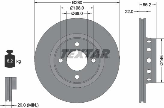 Textar 92060600 - Тормозной диск autospares.lv