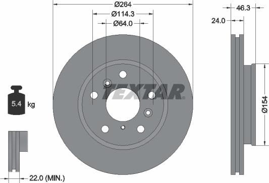 Textar 92061900 - Тормозной диск autospares.lv