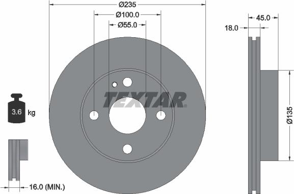 Textar 92061500 - Тормозной диск autospares.lv