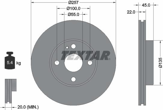 Textar 92061600 - Тормозной диск autospares.lv