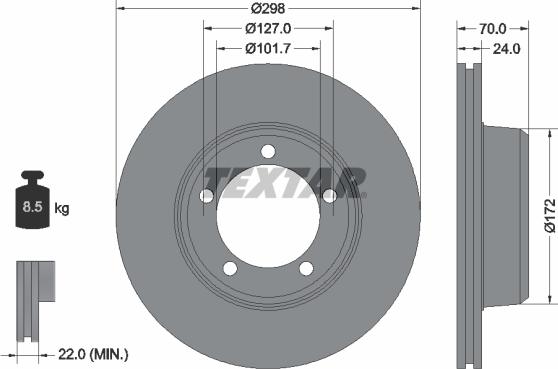 Textar 92061305 - Тормозной диск autospares.lv