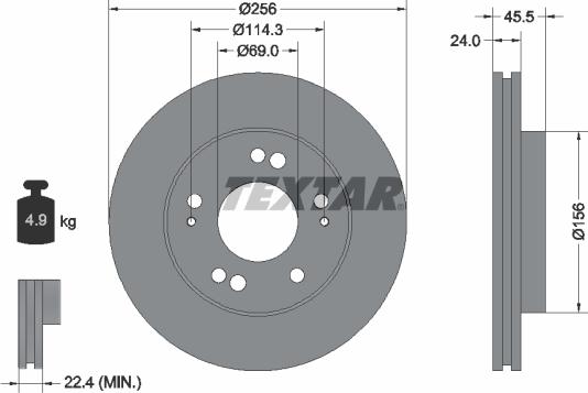 Textar 92063000 - Тормозной диск autospares.lv