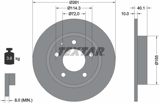 Textar 92062100 - Тормозной диск autospares.lv