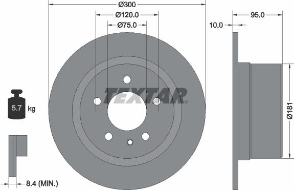 Textar 92067500 - Тормозной диск autospares.lv