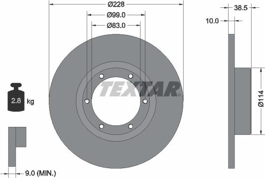 Textar 92009200 - Тормозной диск autospares.lv