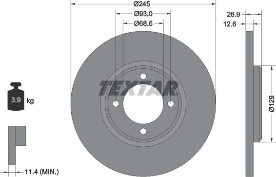Textar 92008200 - Тормозной диск autospares.lv
