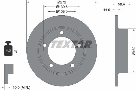 Textar 92019900 - Тормозной диск autospares.lv