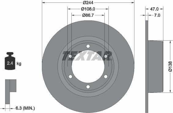 Textar 92014400 - Тормозной диск autospares.lv