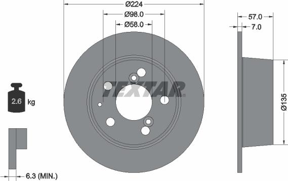 Textar 92014300 - Тормозной диск autospares.lv
