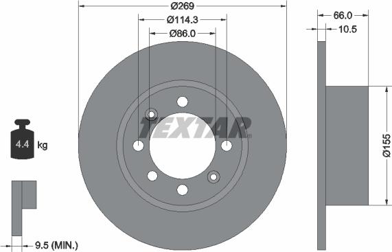 Textar 92010000 - Тормозной диск autospares.lv