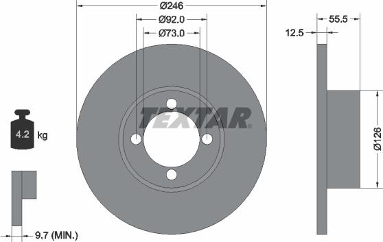 Textar 92010700 - Тормозной диск autospares.lv