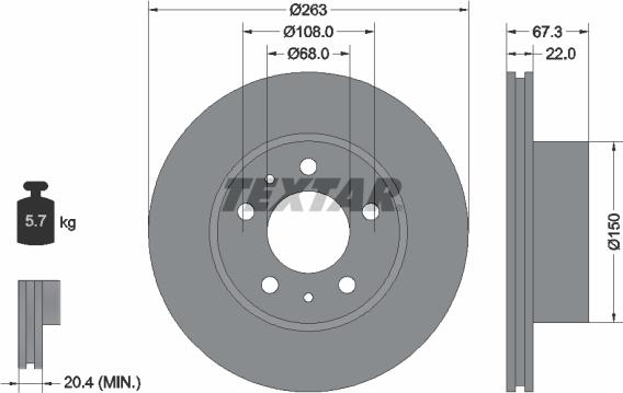 Textar 92018600 - Тормозной диск autospares.lv