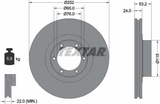 Textar 92017200 - Тормозной диск autospares.lv