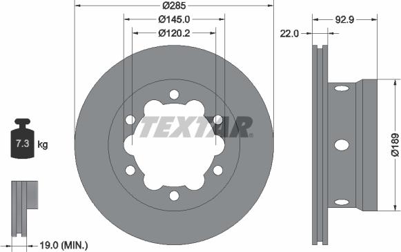 Textar 92089803 - Тормозной диск autospares.lv