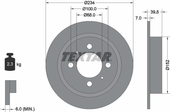 Textar 92080000 - Тормозной диск autospares.lv