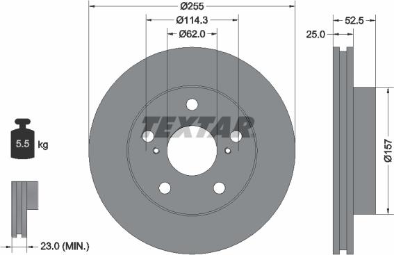 Textar 92080800 - Тормозной диск autospares.lv