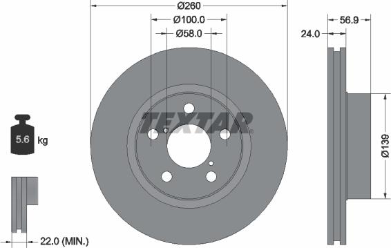 Textar 92081900 - Тормозной диск autospares.lv
