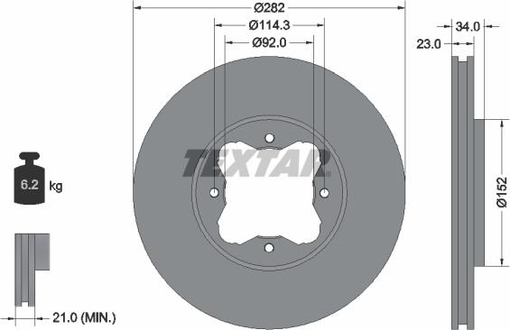 Textar 92081600 - Тормозной диск autospares.lv