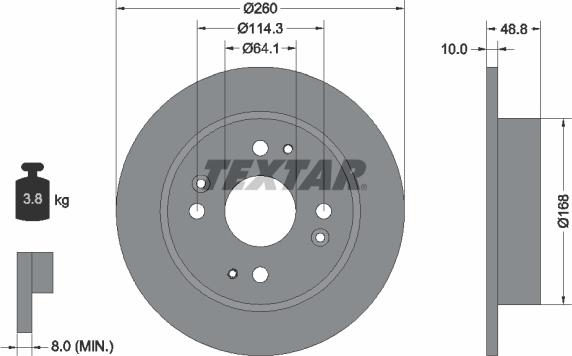 Textar 92081700 - Тормозной диск autospares.lv