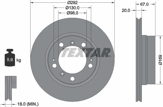 Textar 92088900 - Тормозной диск autospares.lv