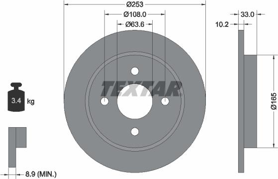 Textar 92088400 - Тормозной диск autospares.lv