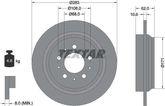 Textar 92088605 - Тормозной диск autospares.lv